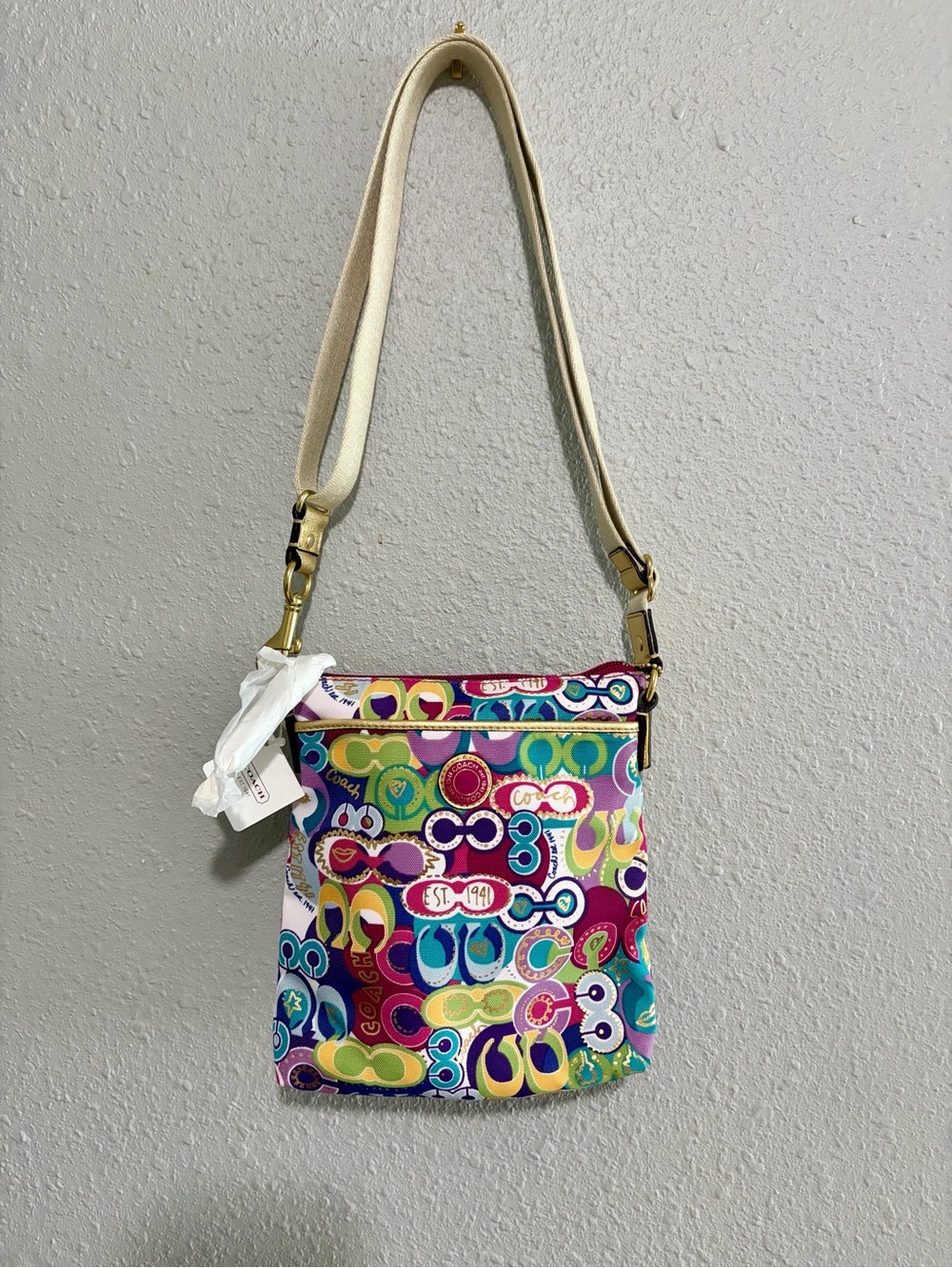Coach Signature Collection Graffiti Pop Crossbody COLORFUL GLAM Purse Bag NEW